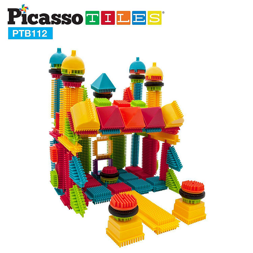 PicassoTiles 112 Piece HedgeHog Building Blocks Image