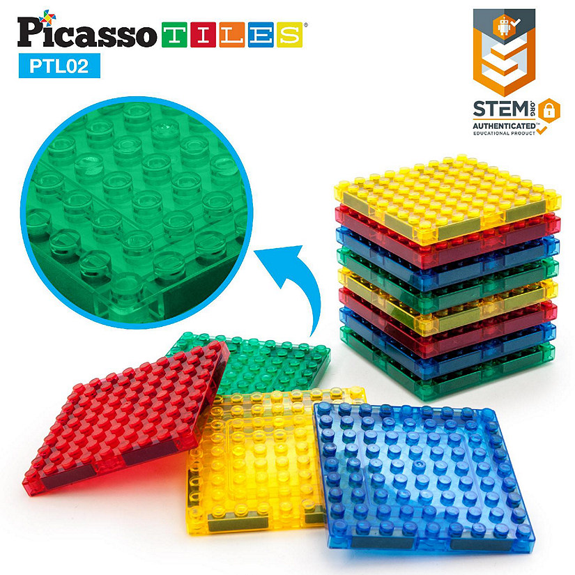 PicassoTiles 12 Pack Magnetic Building Brick Combo Tile PTL02 Image