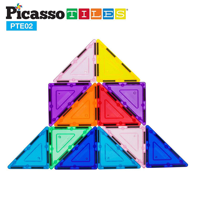 PicassoTiles - 12 Piece Right Triangle Expansion Pack PTE02 Image