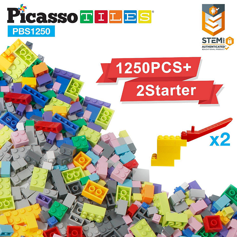 PicassoTiles 1250 Piece Building Brick Set PBS1250 Image