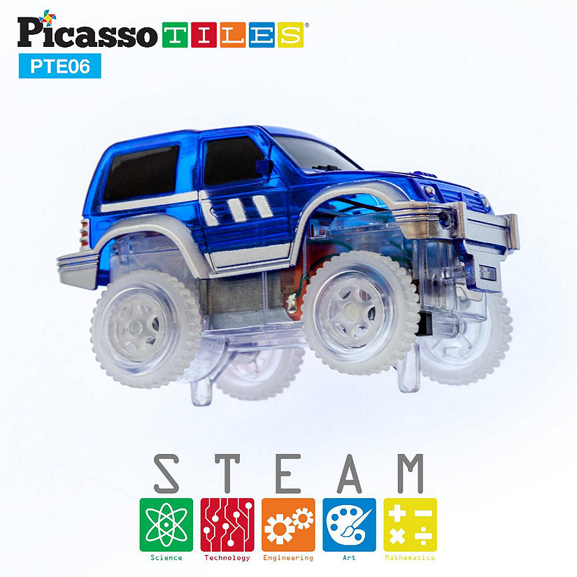 PicassoTiles 2 Pack Cars for Race Track PTE05 Image