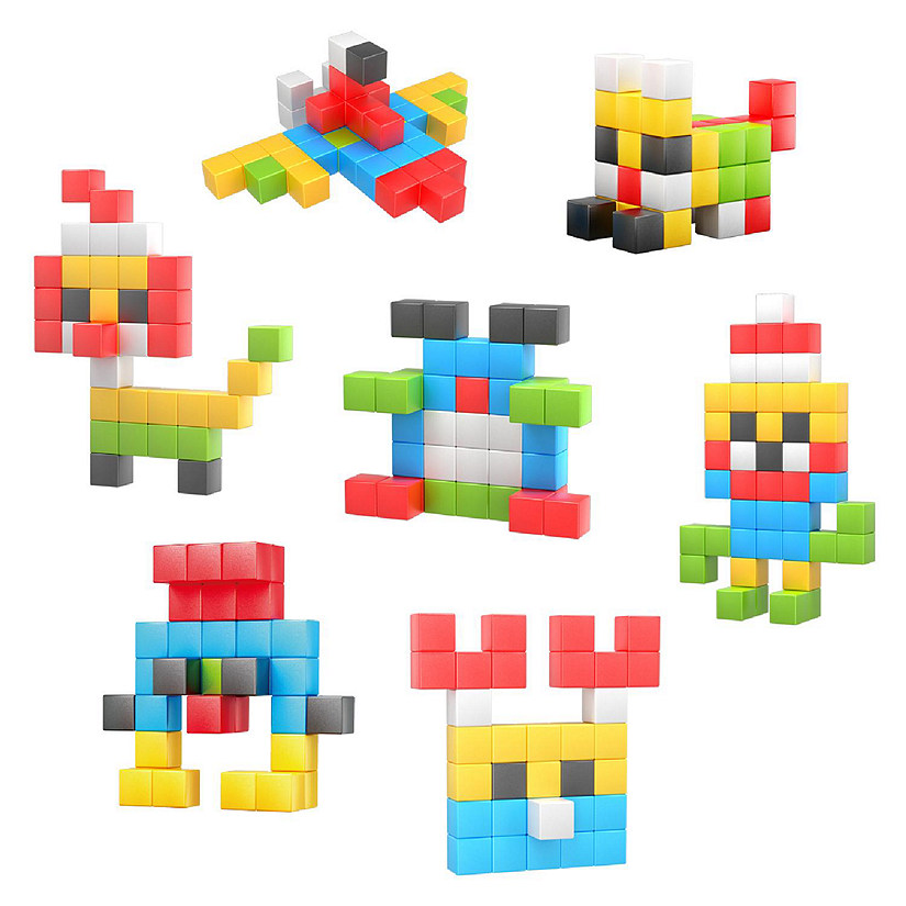 PicassoTiles - 50 Piece Pixel Magnetic Puzzle Cube Set PMC50 Image