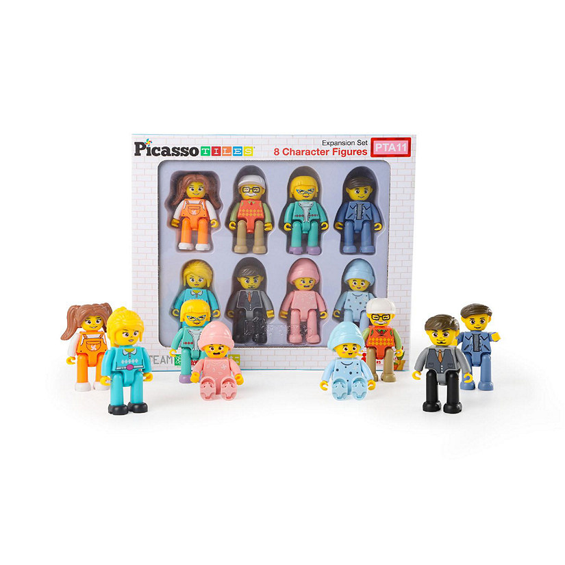 PicassoTiles 8 Piece Family Character Figure Set Image