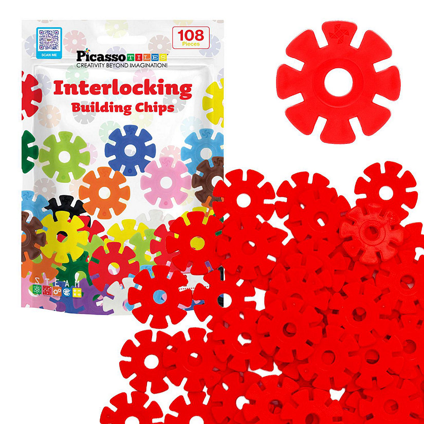 PicassoTiles Building Chips Interlocking Disc Construction Blocks in