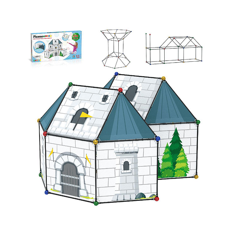 PicassoTiles Fort Building Tent Castle Theme Set Image