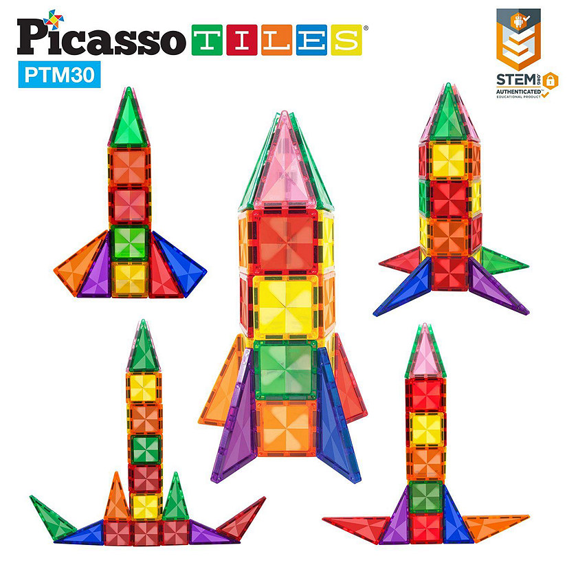 PicassoTiles - Mini Diamond 30pc Rocket Set PTM30 Image
