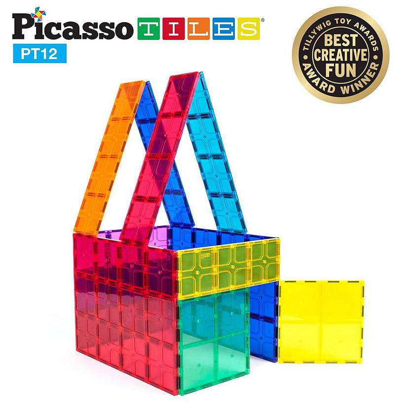 PicassoTiles - PT12 Piece Set Magnet Tiles Image