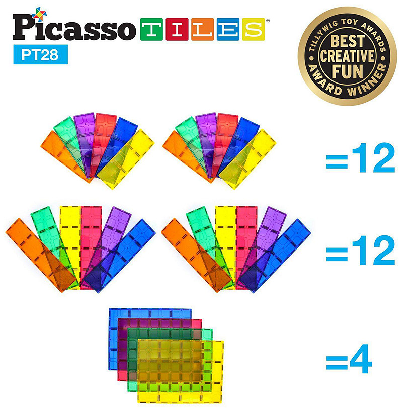 PicassoTiles - PT28 Piece Set Magnet Tiles Image