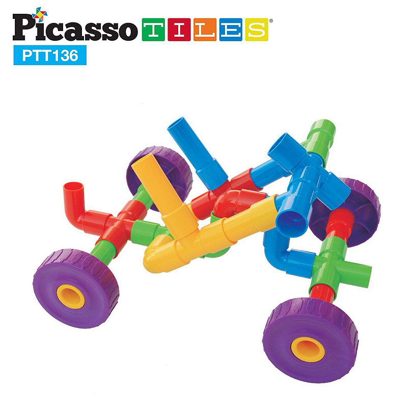 PicassoTiles - PTT136 Tube Building Block w/ Musical Kit Pipes Puzzle Toy Set Image