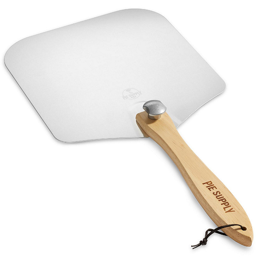 Pie Supply 14" x 16" Aluminum Pizza Peel Paddle w/ Foldable Handle for Baking Oven & Grill Image
