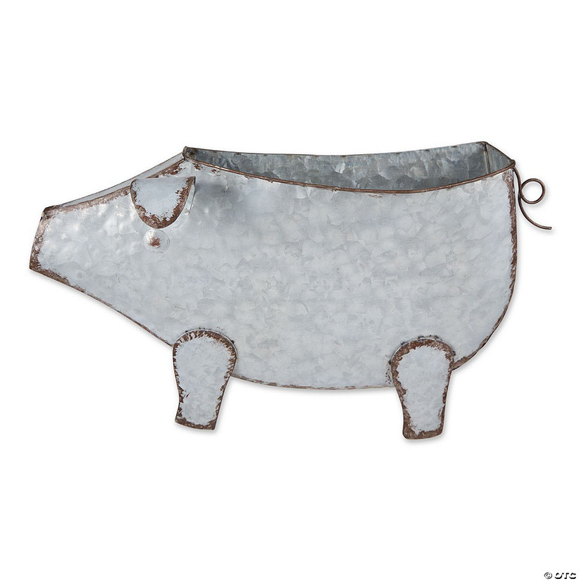 Pig Galvanized Wall Planter Image