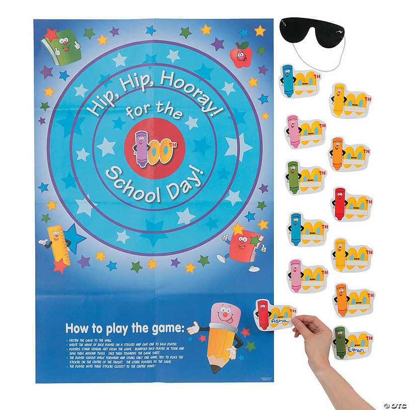 Pin the 100th Day of School on the Target Party Game Image