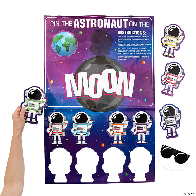 Pin the Astronaut on the Moon Game for 8 Image