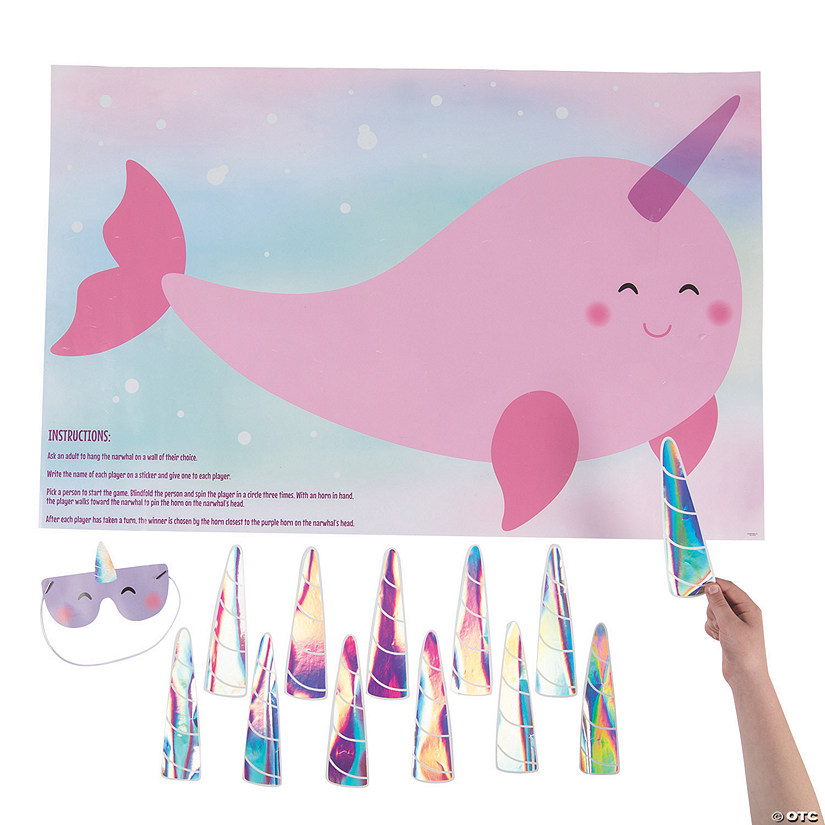 Pin the Horn on the Narwhal Party Game Image