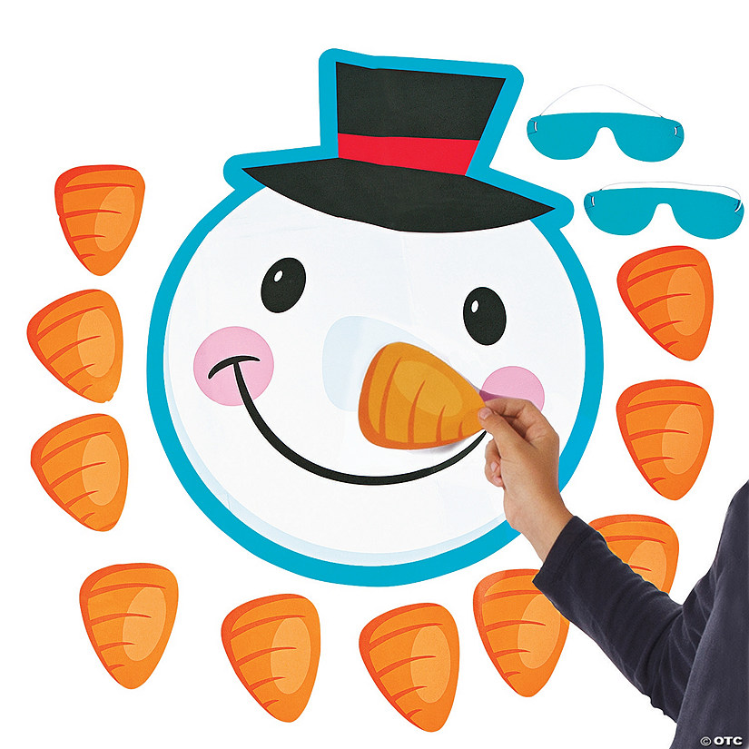 Pin the Nose on the Snowman Party Game Image