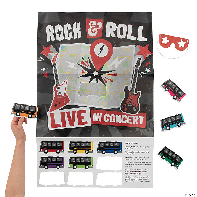 Pin the Rock Star Concert Tour Bus on the Map Game  Image