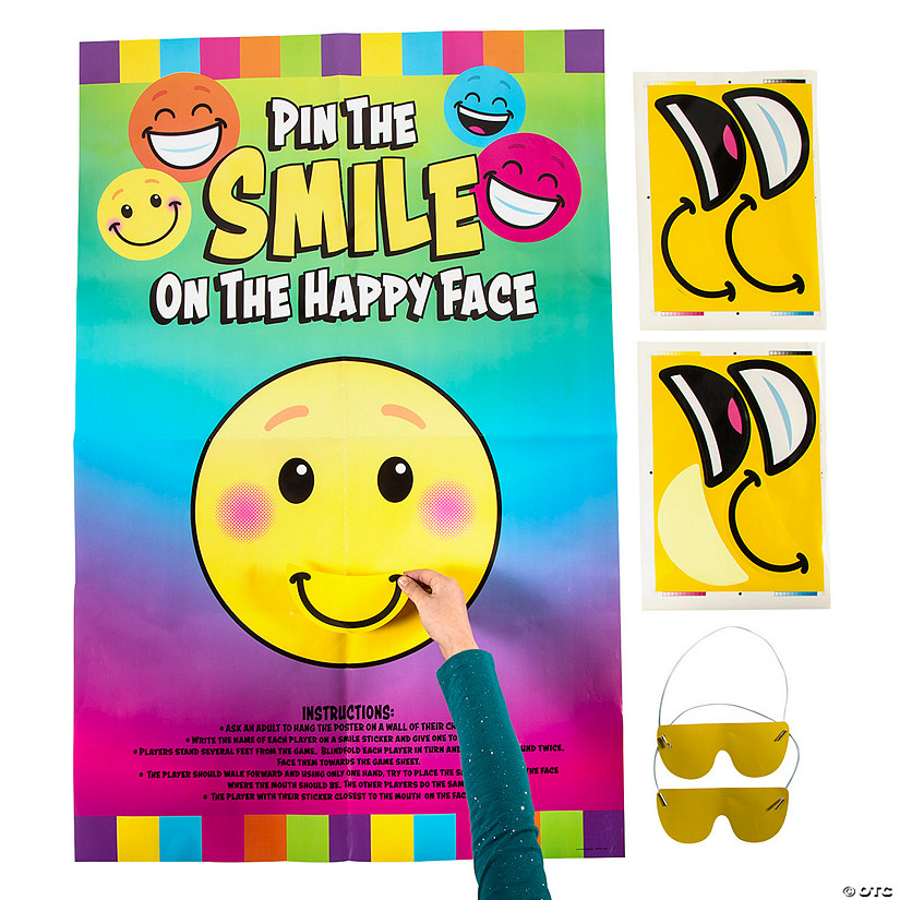 Pin the Smile on the Happy Face Game Image