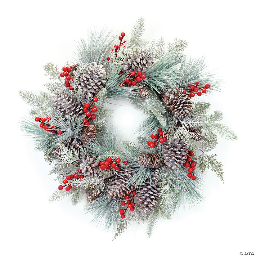 Pine Berry Cone Wreath 27"D Image