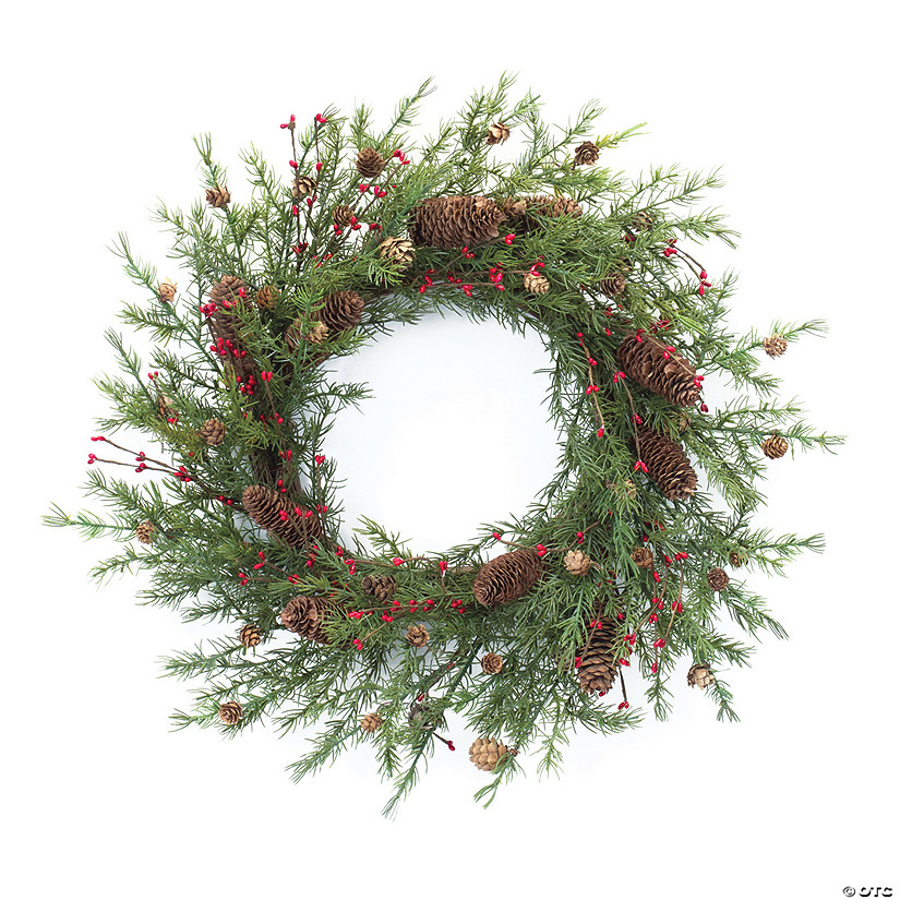 Pine Cone Berry Wreath 26"D Plastic Image