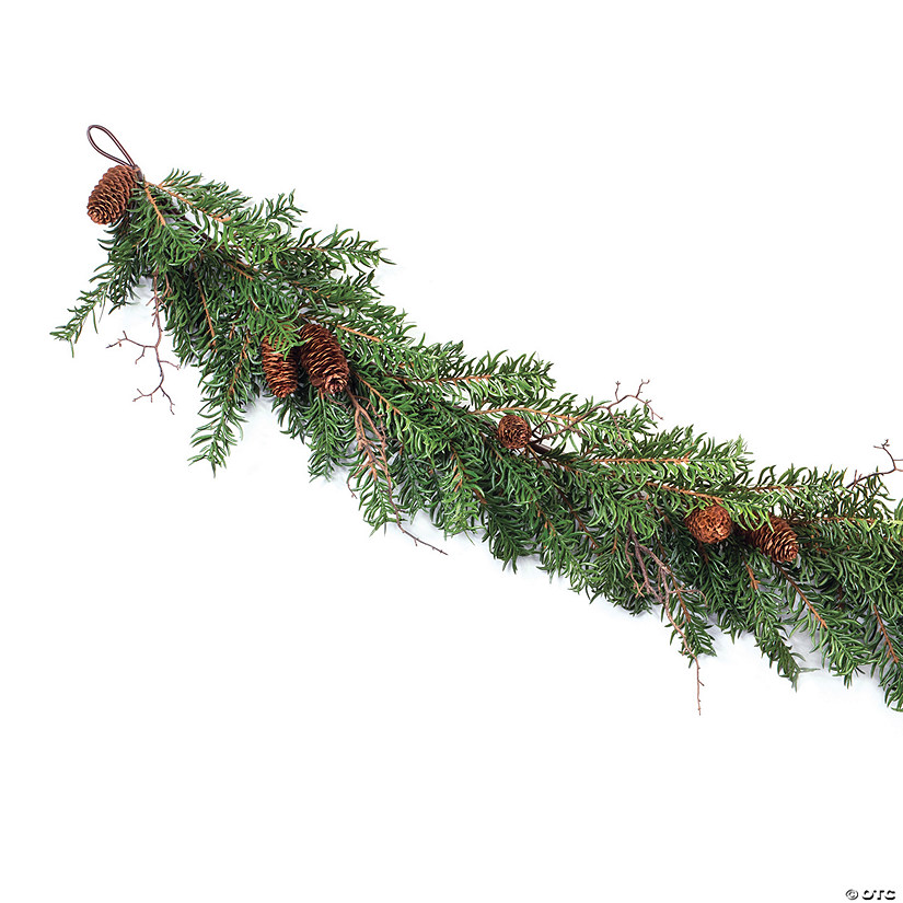 Pine Garland with Twig and Pinecones 5.5'L Image