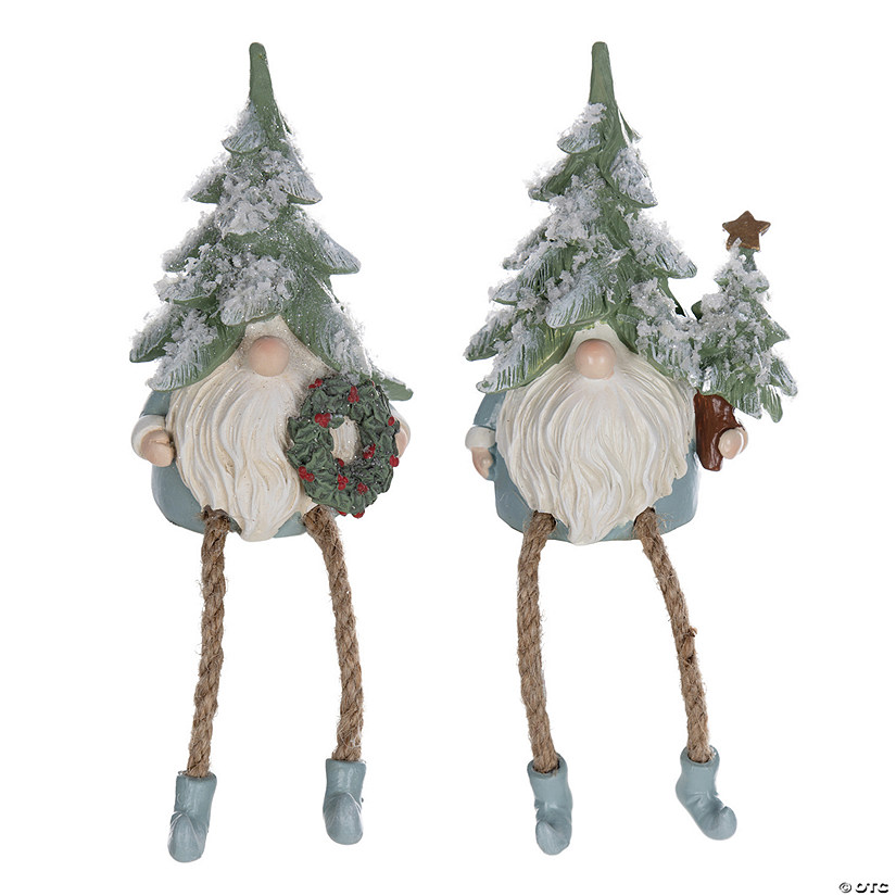 Pine Tree Gnome Shelf Sitter Figurine (Set Of 6) 5.25"H Resin Image