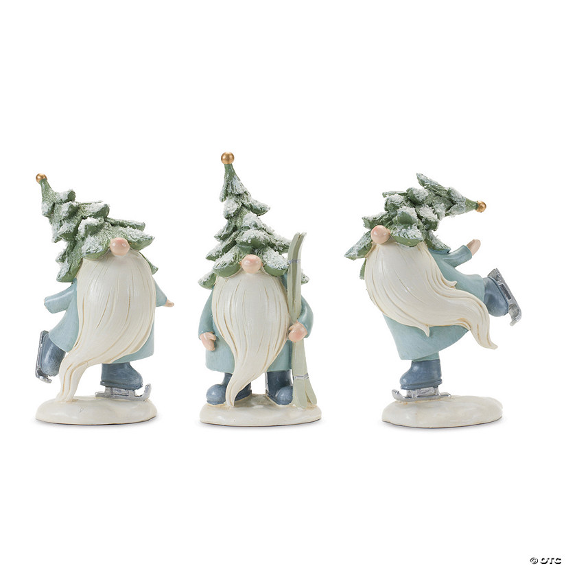 Pine Tree Gnome With Skis And Skates (Set Of 3) 7.25"H Resin Image