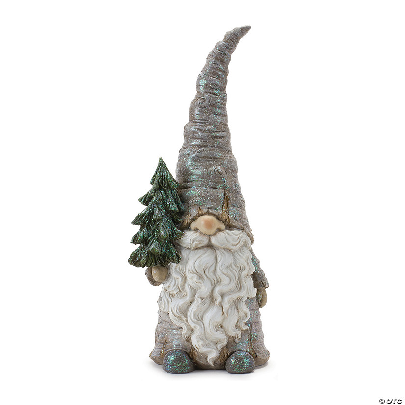 Pine Tree Trunk Gnome Statue (Set Of 2) 13.5"H Resin Image