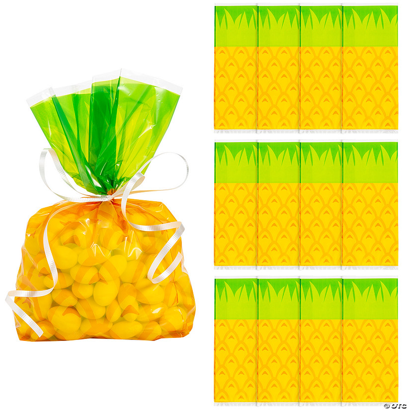 Pineapple Cellophane Bags - 12 Pc. Image