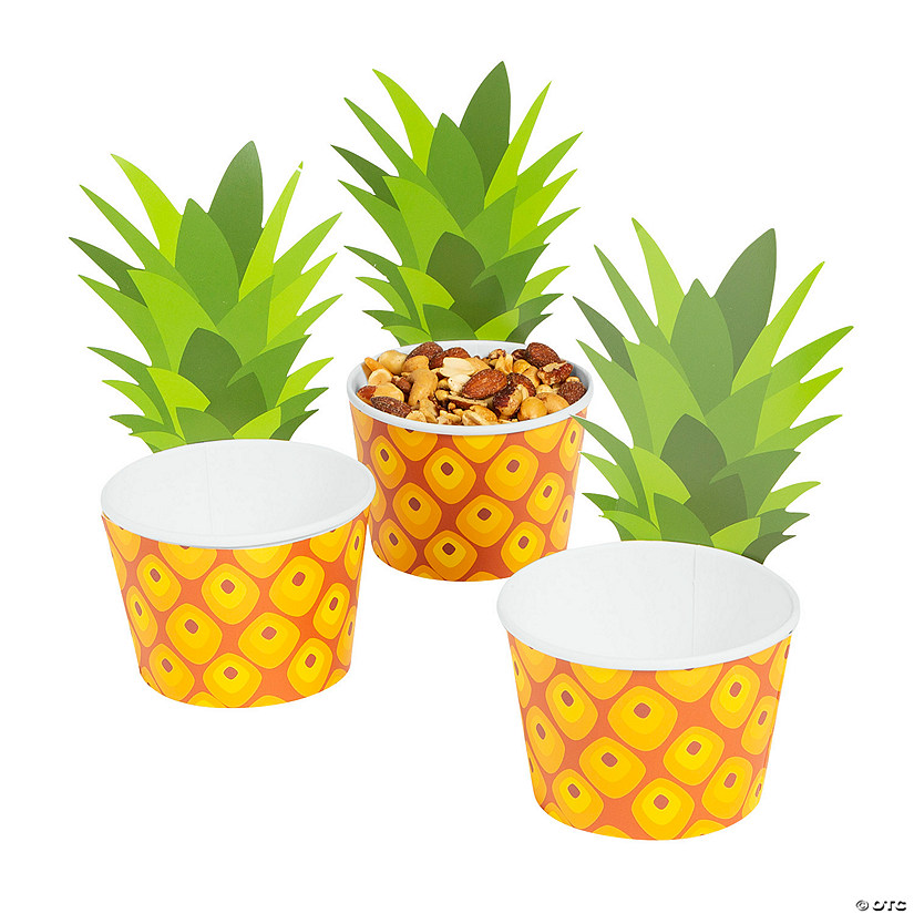 Pineapple Disposable Paper Snack Cups- 12 Ct. Image