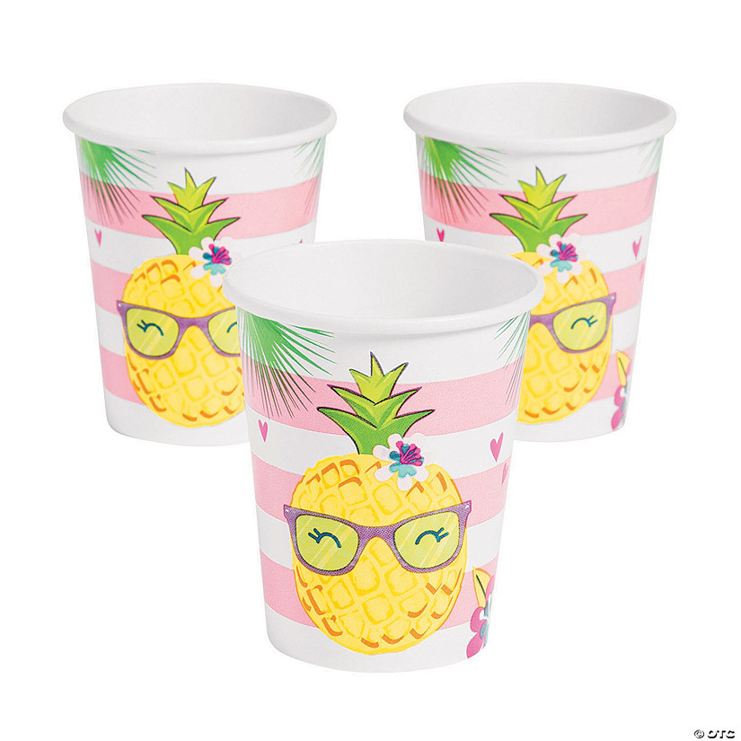 Pineapple ‘N‘ Friends Paper Cups Oriental Trading