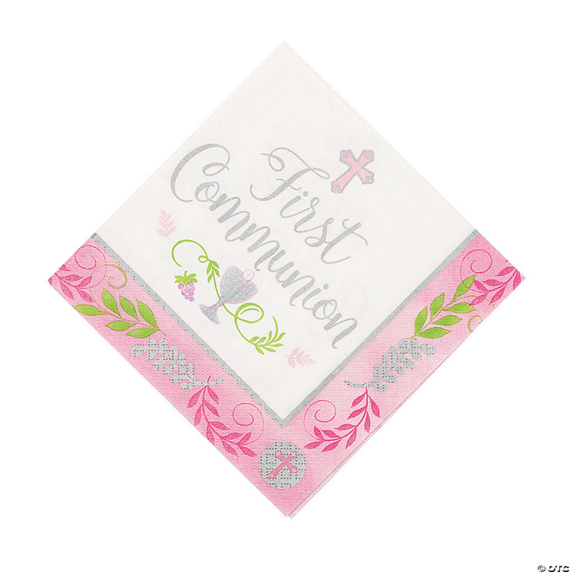 Pink 1st Communion Luncheon Napkins Discontinued