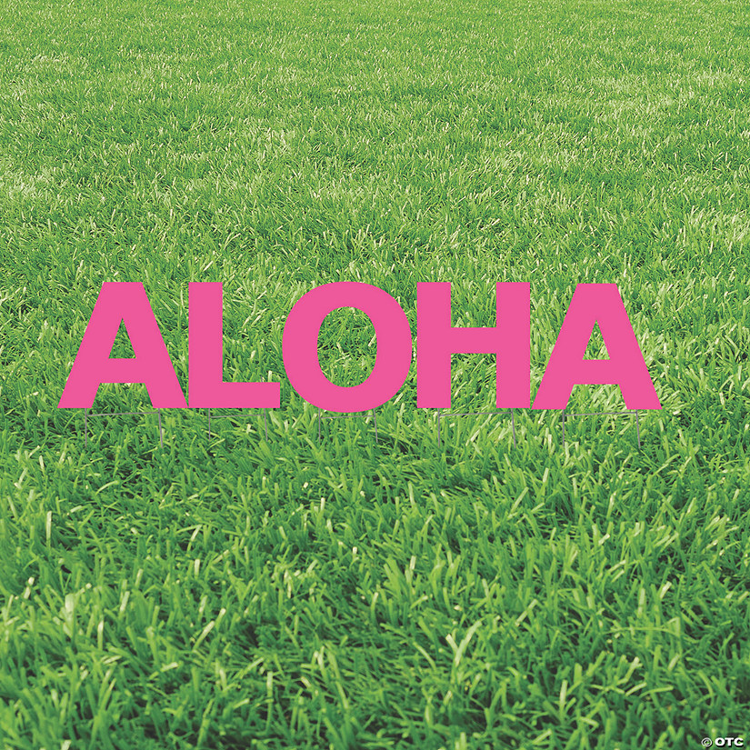Pink Aloha Yard Signs Image