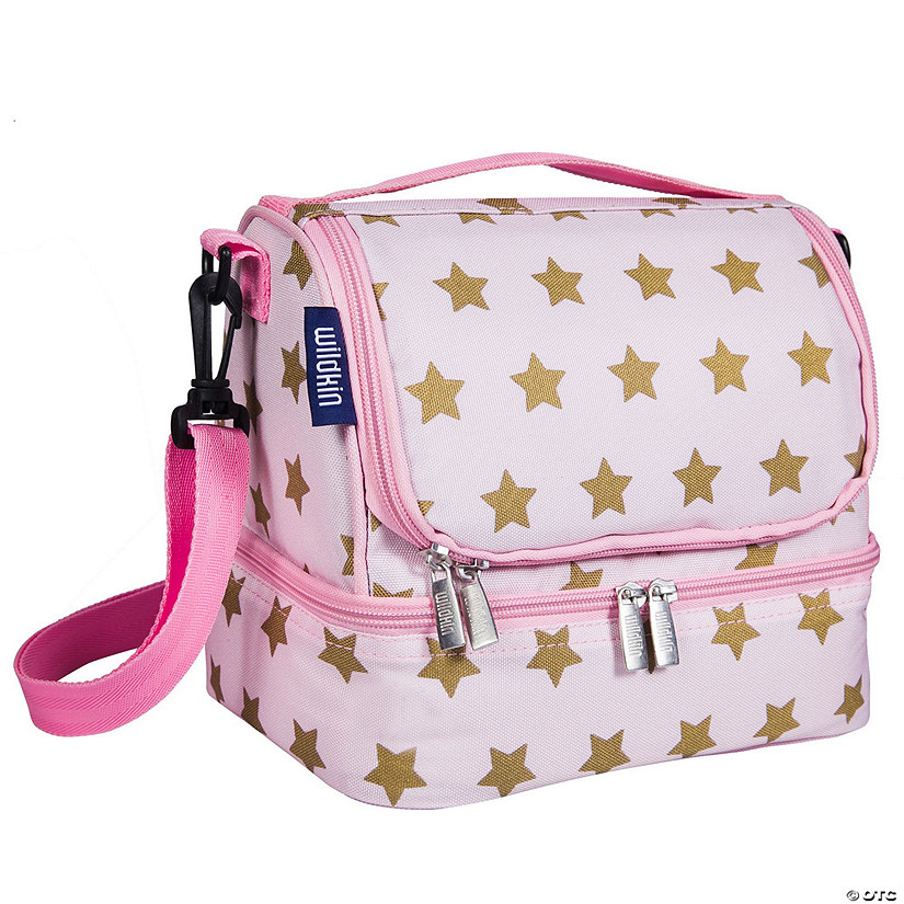Pink and Gold Stars Two Compartment Lunch Bag Image
