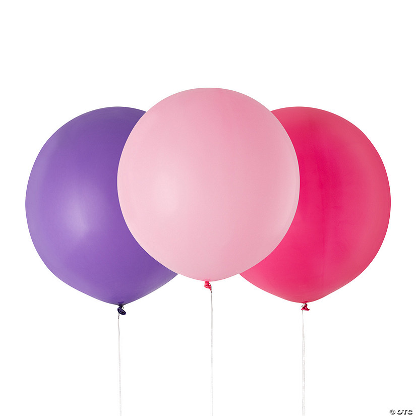 Pink & Purple 24" Latex Balloons - 3 Pc. Image