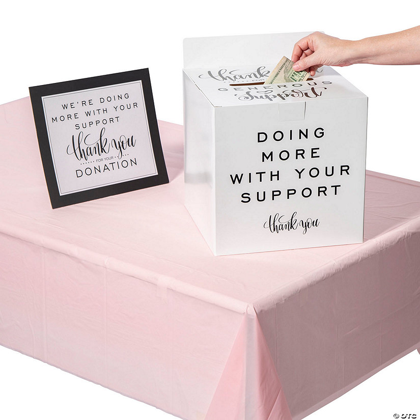 Pink Awareness Table Decorating & Donation Collection Kit - 3 Pc. Image
