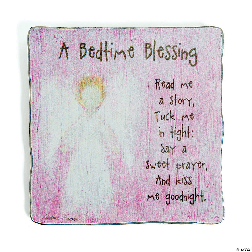 Pink Bedtime Blessing Plaque Image