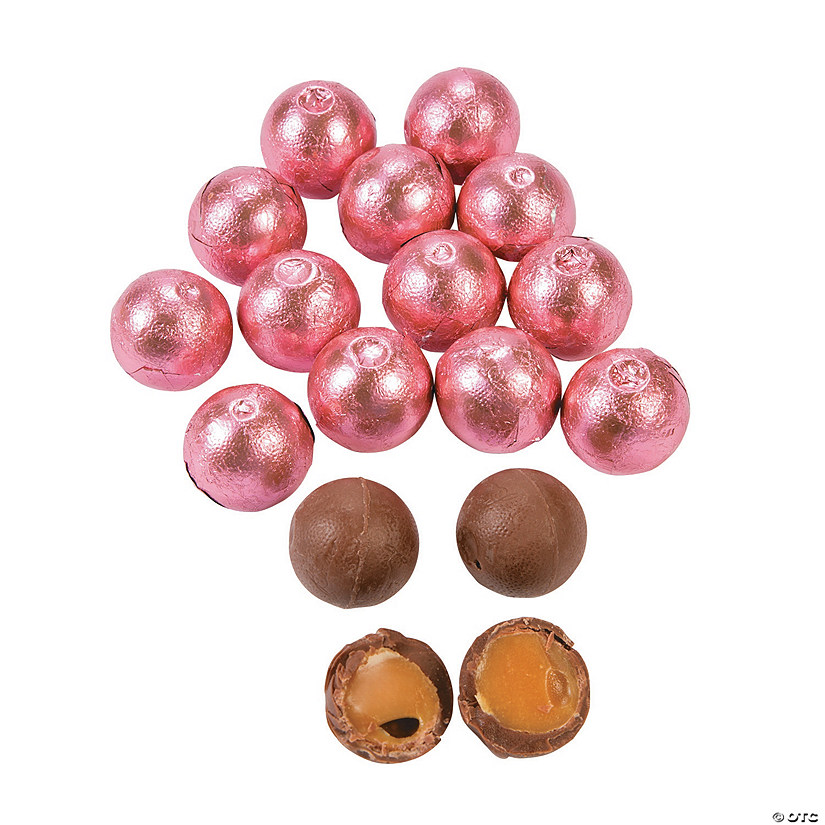 Pink Caramel Balls Chocolate Candy Oriental Trading