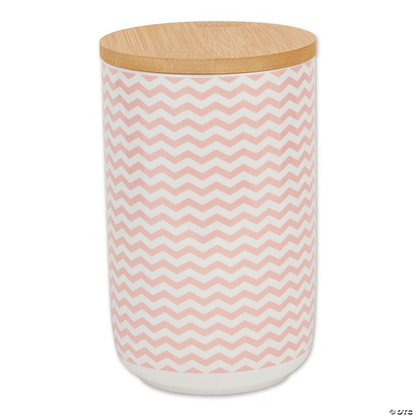 Pink Chevron Ceramic Treat Canister Image