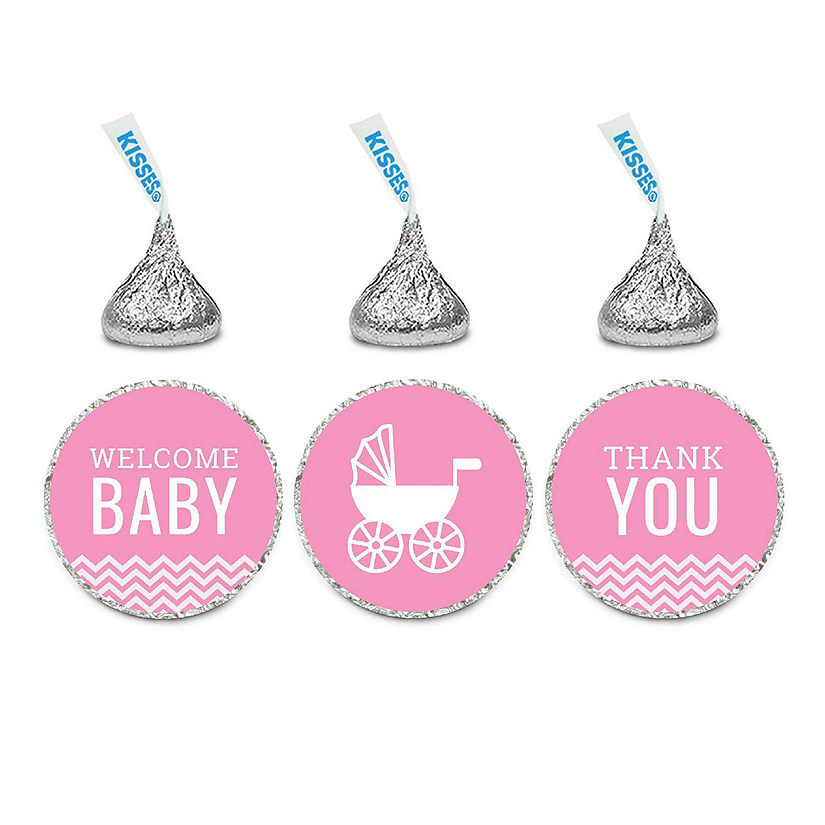 Pink Chevron Welcome Baby Drop 216-Pack Image