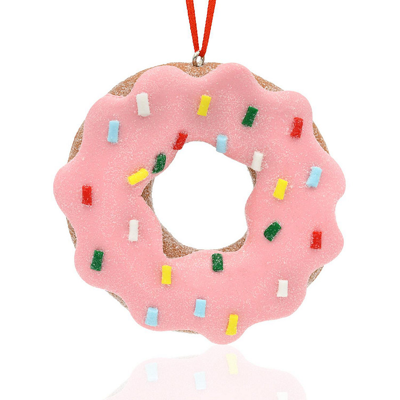 Pink Clay Donut Christmas Ornament Image