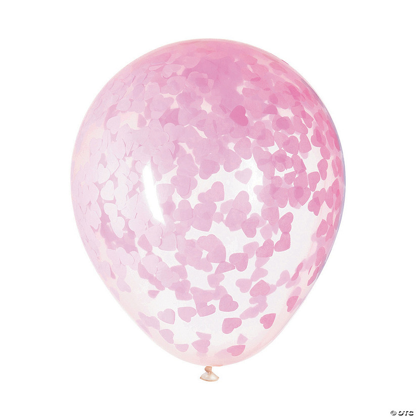 Pink Confetti 16" Latex Balloons - 5 Pc. Image