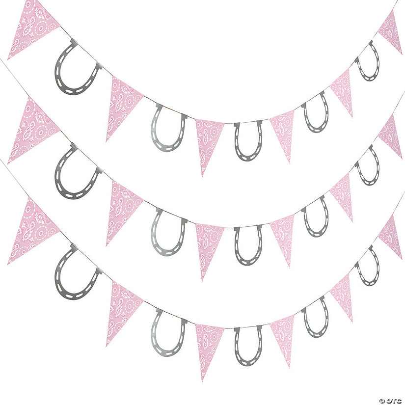Pink Cowgirl Paper Pennant Banner Image