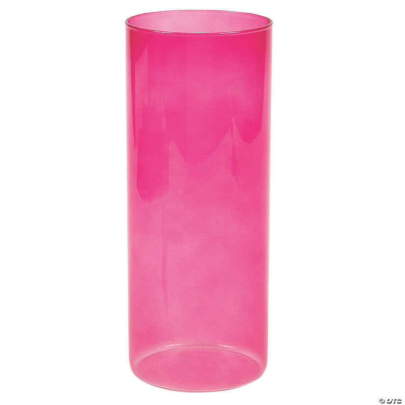 Pink Cylinder Clear Vase Image
