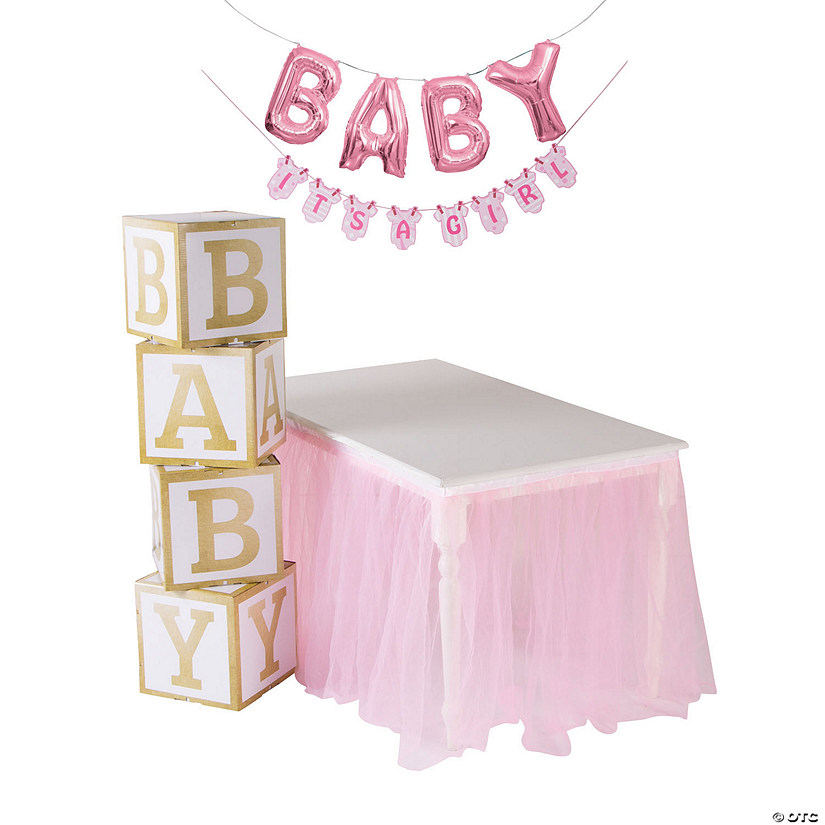 Pink Drive-By Baby Shower Decorating Kit - 7 Pc. Image