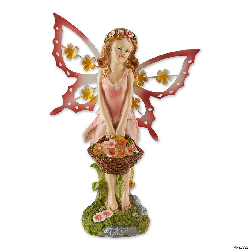 Pink Fairy Solar Garden Statue 7.75X4.37X10.75&#8221; Image
