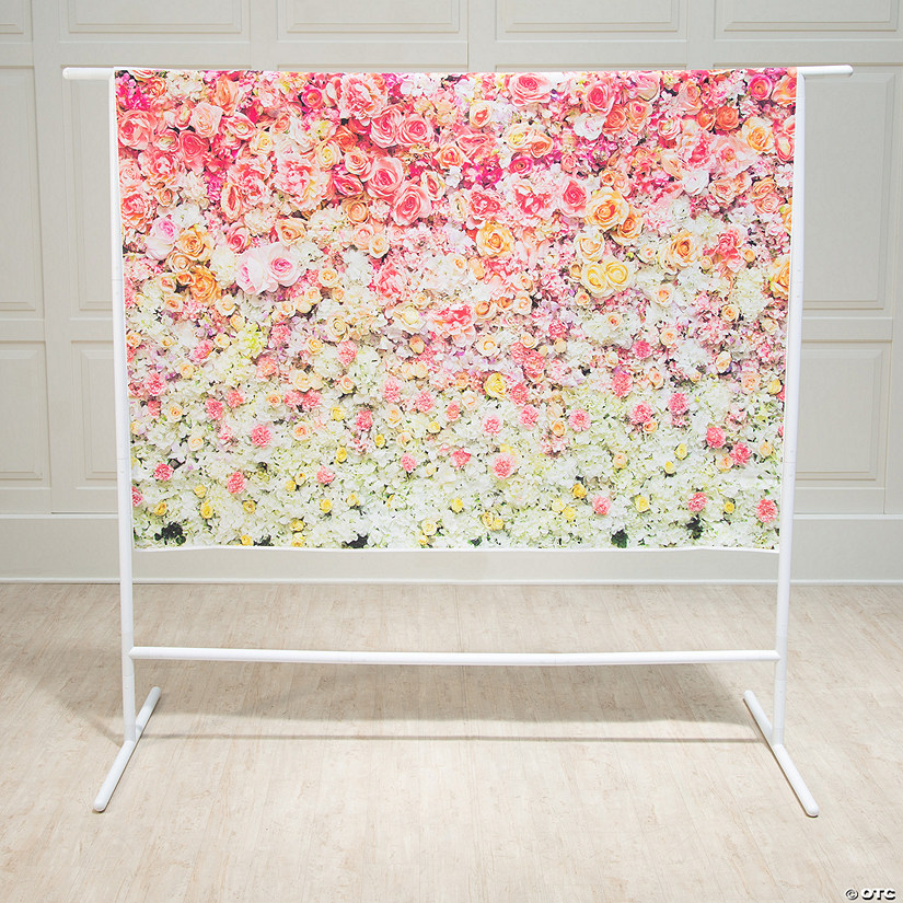 Pink Floral Wedding Backdrop Kit - 2 Pc. Image