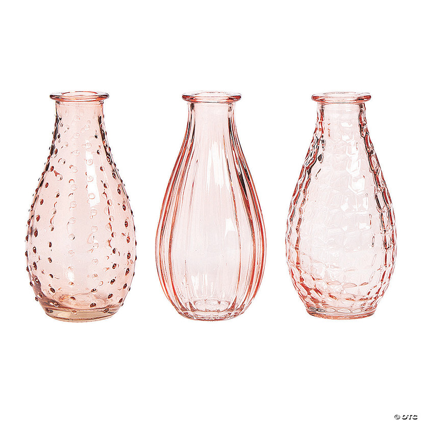 Pink Glass Bud Vases - 3 Pc. Image