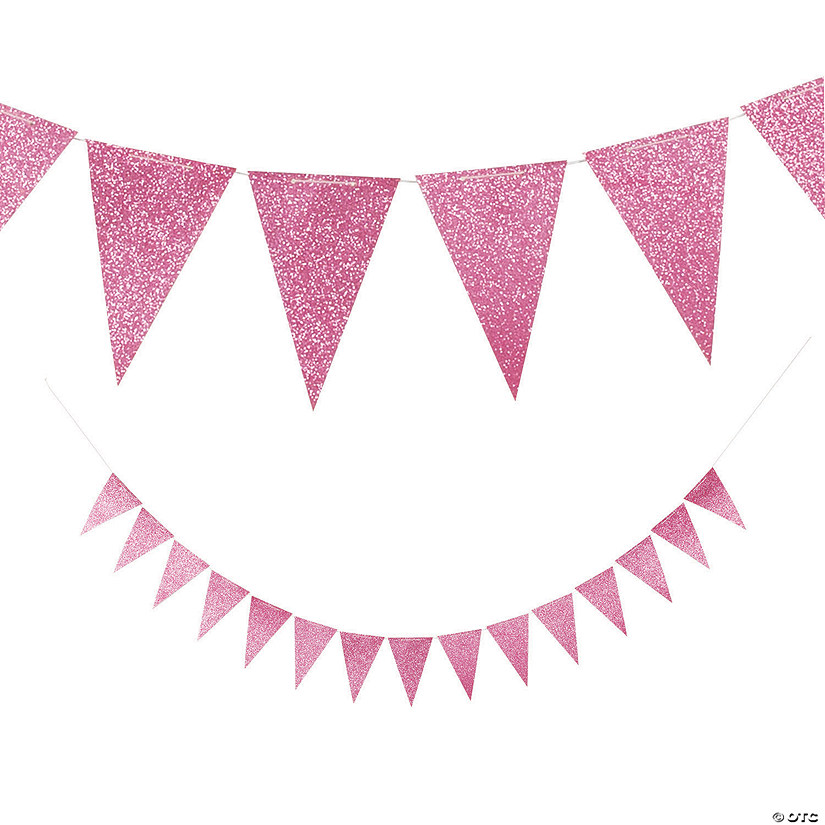Pink Glitter Pennant Banner Image
