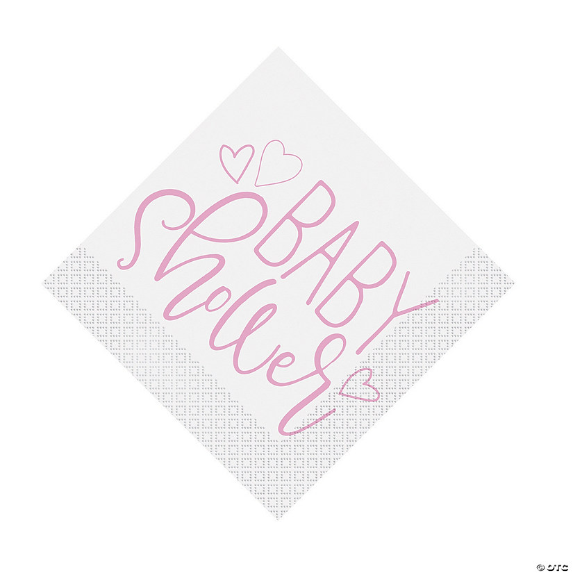 Pink Hearts Baby Shower Luncheon Napkins - 16 Pc. Image