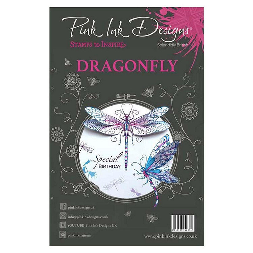 Pink Ink Designs A5 Clear Stamp Set-Dragonfly